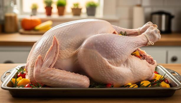 Fresh whole turkey, oven-ready